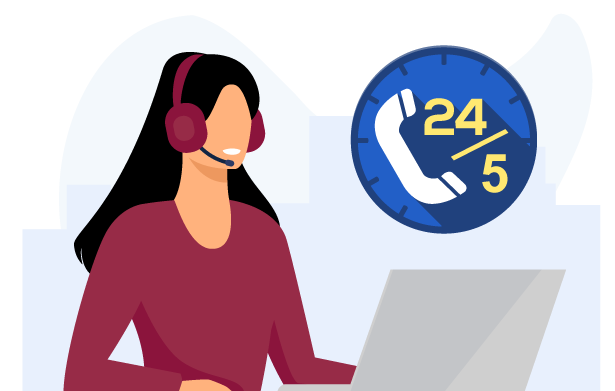 Free 24-hour customer hotline and Live Chat