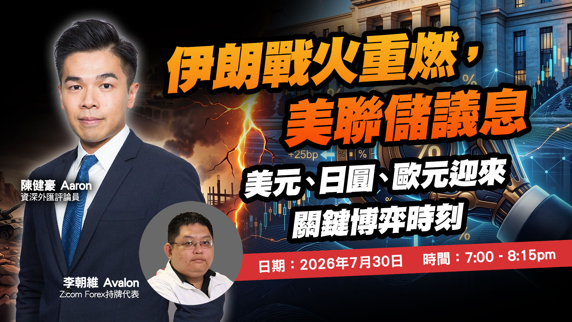 伊朗戰火重燃，美聯儲議息，美元、日圓、歐元迎來關鍵博弈時刻 | 專家講座